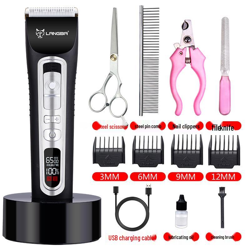 

Перезаряжаемая машинка для стрижки домашних животных - Электрический триммер для шерсти собак и кошек English Packaging