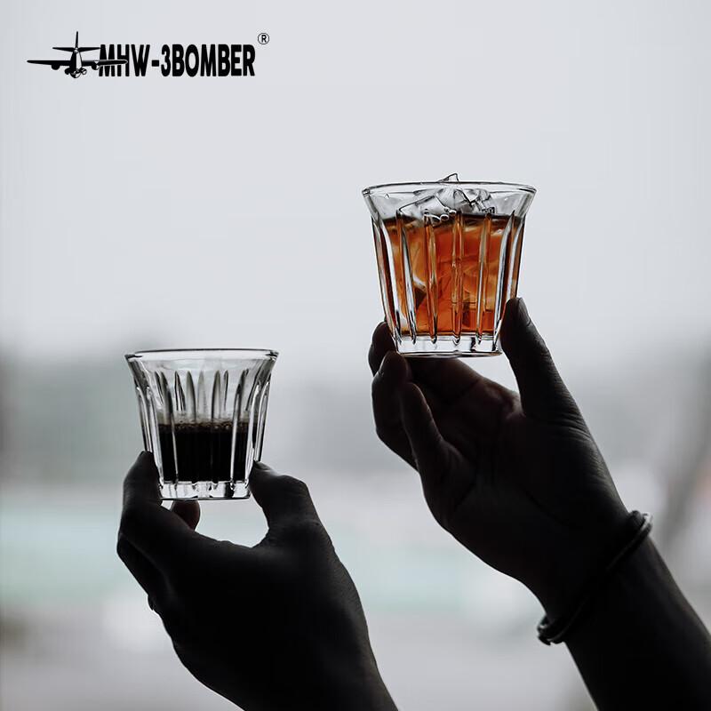 MHW-3BOMBER Bomber [Gift], Coffee Glass Cup, Australian White Cup, Transparent Simple Retro Dirty Americano, 240ml