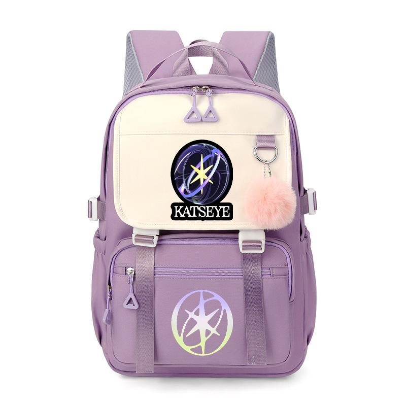 Hot Katseye Funny Print School Bags Teenage Girls Large Capacity Outdoor Travel Bagpack Multi-function Cartoon Students Backpack