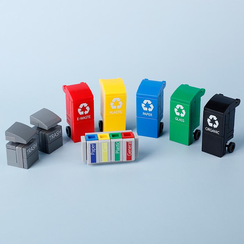 MOC Bricks Accessories City Supermarket Shop Store Building Blocks Street View Drink Food Vegetable Food Dessert Blocks Printed