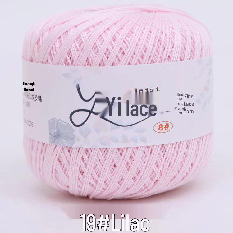 8# 100% Cotton Lace Yarn - 50g Ball, 400m, Strong Twist Crochet Thread for Hand-knitting, Flowers, Hats, and Cardigans - Free Shipping.