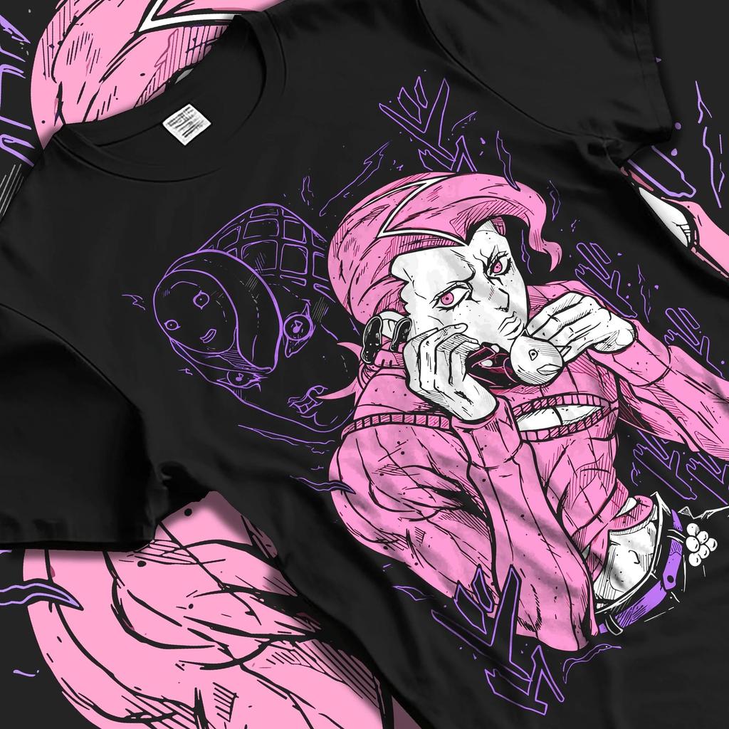 JoJo's Bizarre Adventure T-shirt Giorno Giovanna Jumper Oversized Men's Casual Loose Cotton High Quality Streetwear Harajuku Female Male Clothing