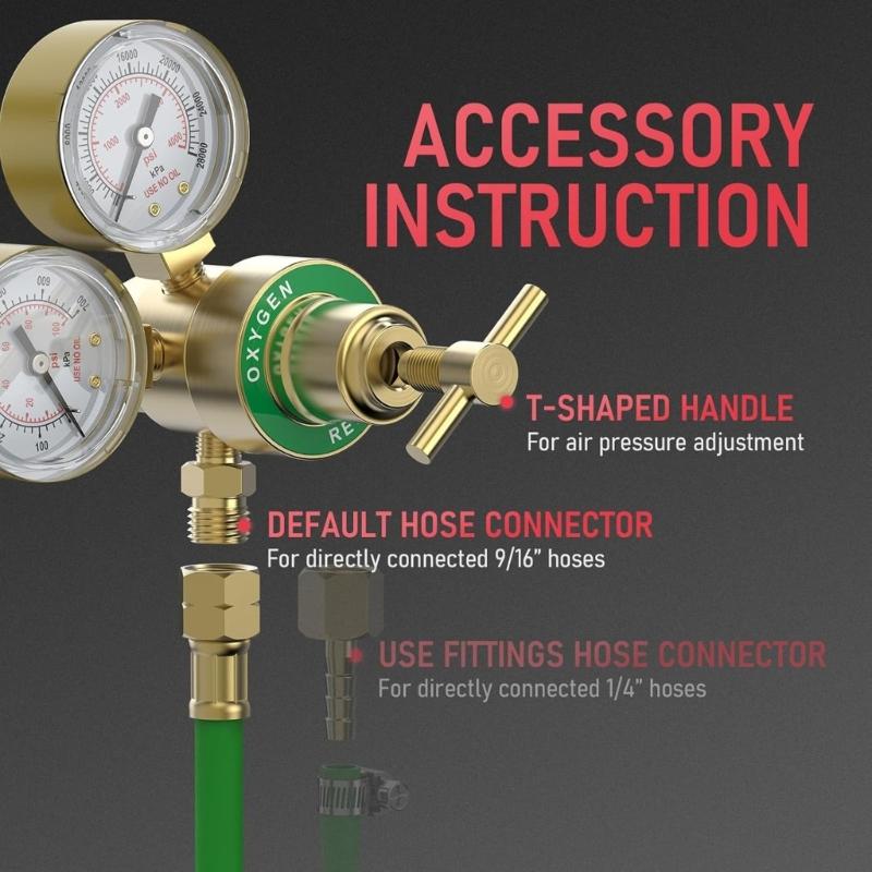 Professional Copper Construction Pressure Regulator Gauge Equipped with T Handle for Easy Manual Control in Gas Systems