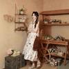 Bohemian retro sweet long dress butterfly print dress super fairy floral beaded loose and thin suspender skirt