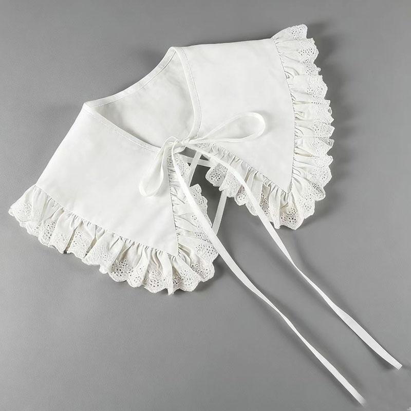 Koreansk Stor Revers Avtakbar Krage for Kvinner Genser Topp Falsk Krage Sjal Skuldersjal Dekor Falske Krager Slips