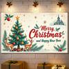 Weihnachtsbanner Rote Schrift Xmas Hintergrund Frohes Neues Jahr Hintergrund Weihnachtsbaum Weihnachtsbaum Display Für Büro Xmas
