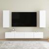 Vidaxl 4-Cz. TV Cabinet Set, White, Wood-Based Material