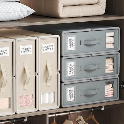 Aufbewahrungsbox für Bettlaken, Bettbezug, Klappfenster, Reißverschluss, Decken-Organizer, Kleiderschrank, Bettlaken-Aufbewahrungsbox