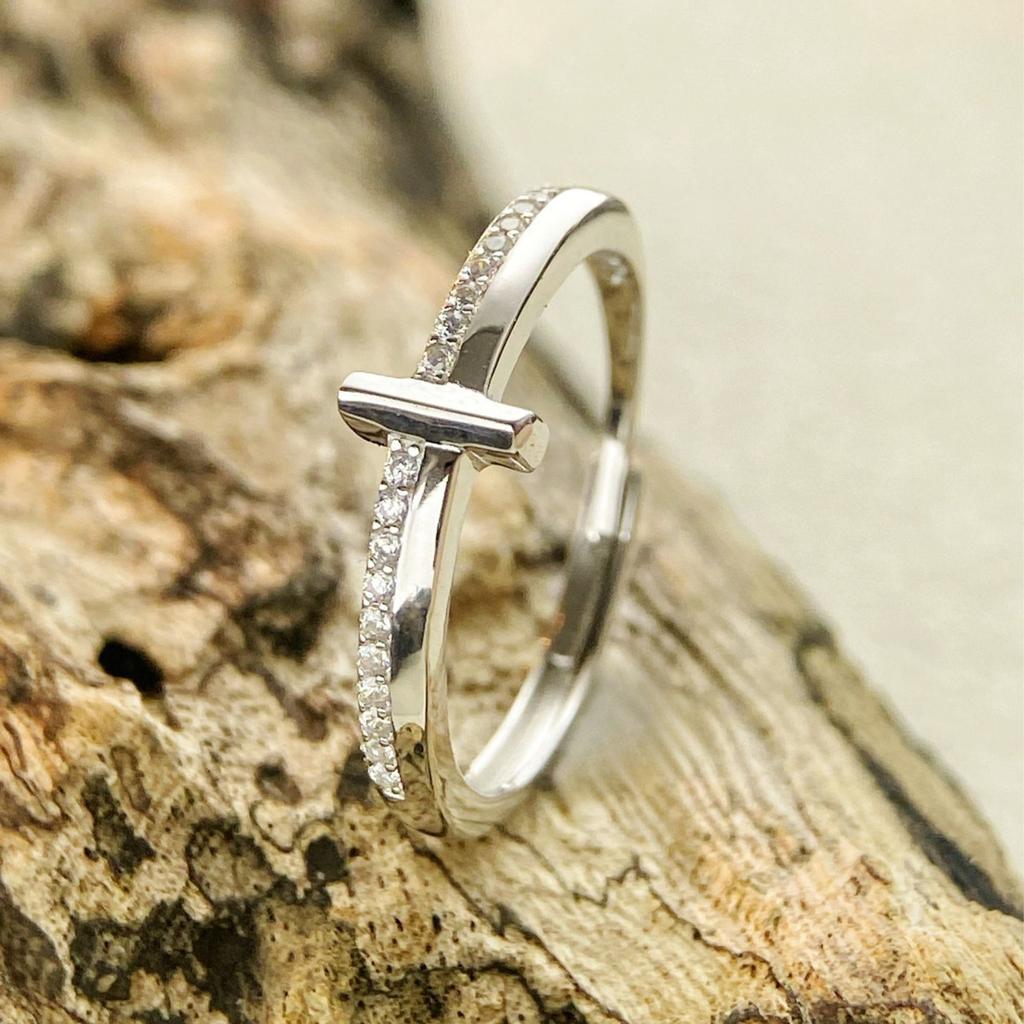 Wosikate Korean Temperament Genuine 100%   Copper Ring For Women Hundred Cross Simple Ring Fine Jewelry Drop Shipping