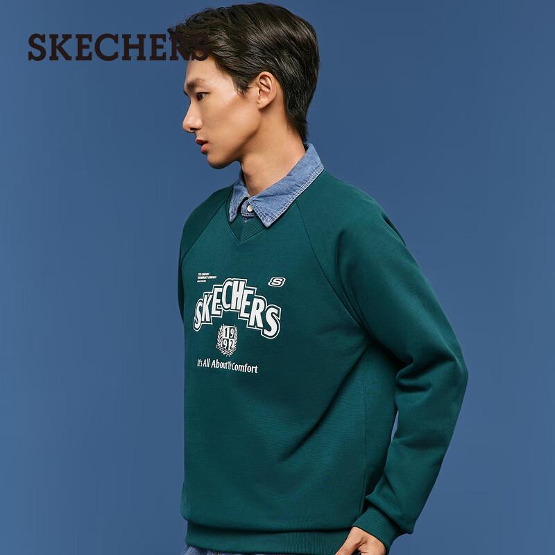 Skechers Unisex Knit Fleece Pullover Sweatshirt L325U039 XXL 110 6470₽
