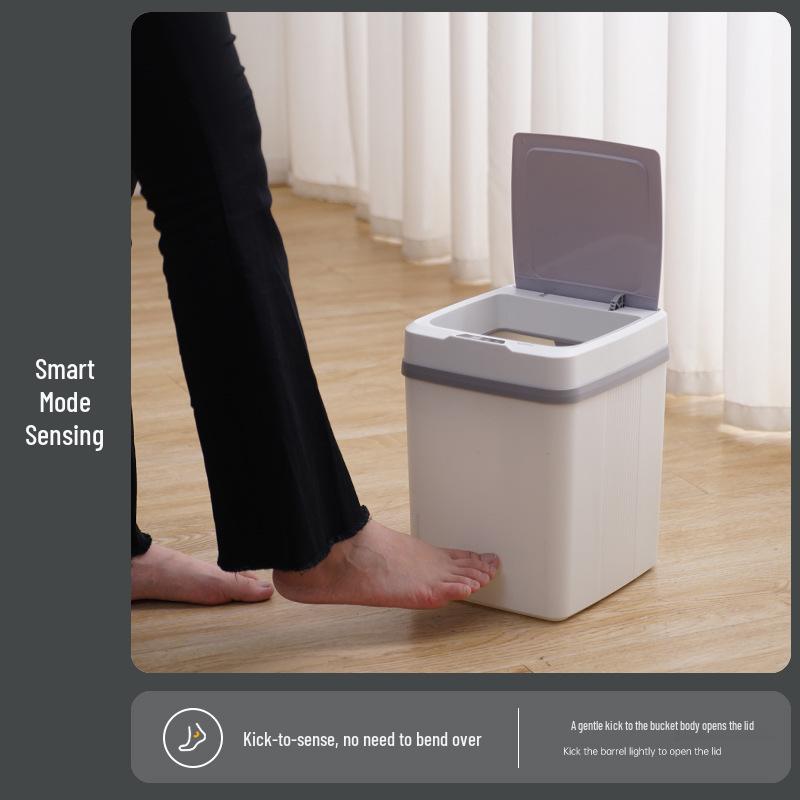Smart Sensor Trash Can with Lid for Kitchen & Bathroom - Stylish Design, Perfect for Home & Gift Use