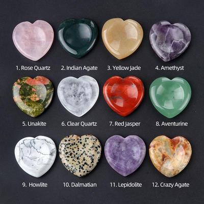 Pietra d'Agata Cristallina a Forma di Cuore per la Guarigione