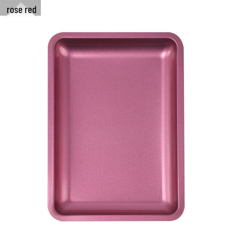 Stainless Steel Square Tray for Nail Art, Cosmetics, Jewelry, and Desktop Organization. розы красного