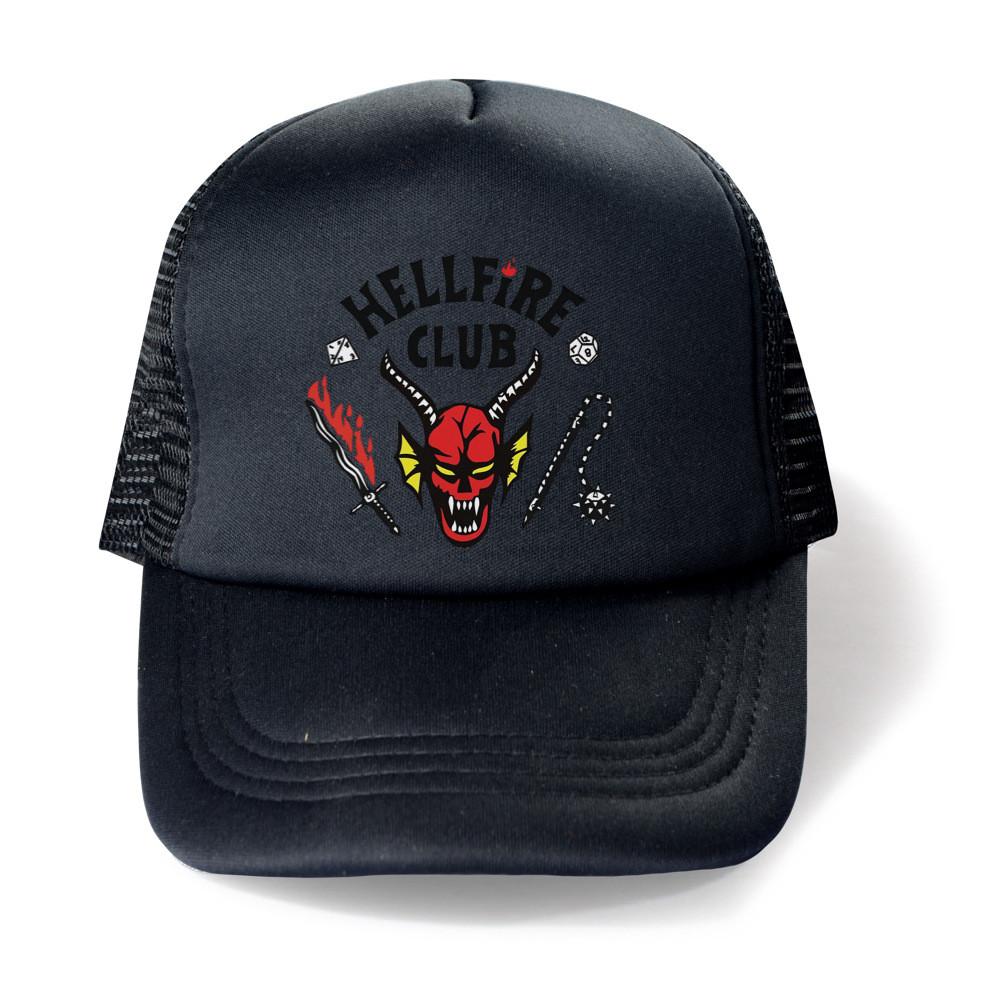 Kids Boys Girls Stranger Hellfire Printed Casual Hats Peaked Baseball Caps