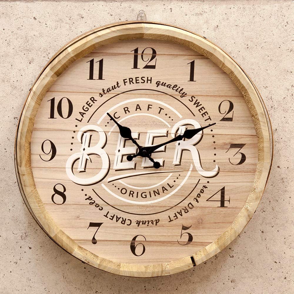 American Barrel Top Beer Barrel Wall American Vintage Wall American Goods 40cm Clock, Clock, Clock, Collectible, Goods, Retro, Antique, Style, Clock,