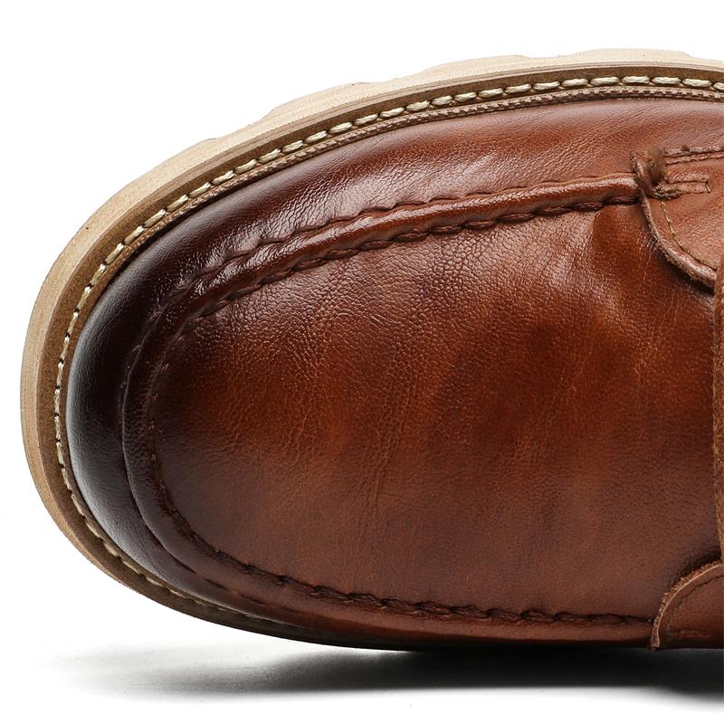 Leather Ankle Boots For Man Genuine Leather Big Size Boots  Designer Formal Platform Casual Boots Fashion