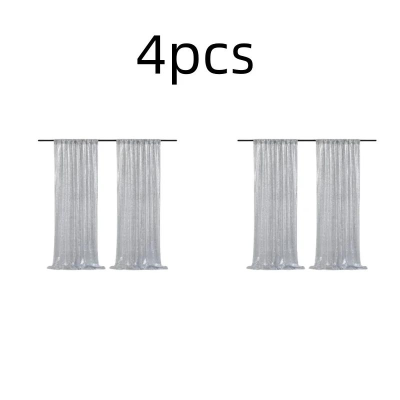 Gold/Silvery Sequin Backdrop Curtains, 2 Panels - 2FTx8FT Sequin Curtains for Party Wedding Sequence Backdrop Stage Decorations