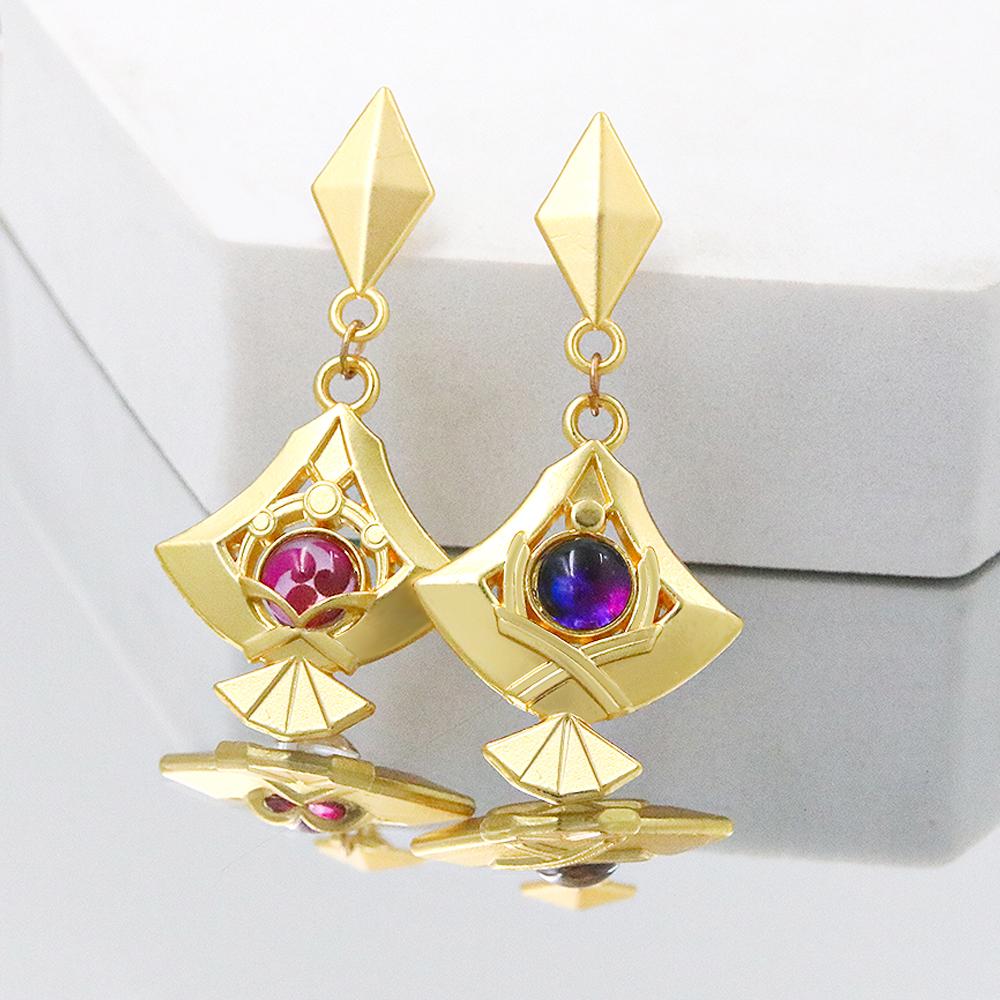 Genshin Impact Yae Miko Eye of God Ear Dangle Earrings Vision Cosplay Diluc Xiao Earring Jewelry Women For Fans Accessory Gift
