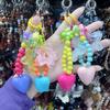 Korean Style Beaded Bow Heart Keychain & Phone Case Charm