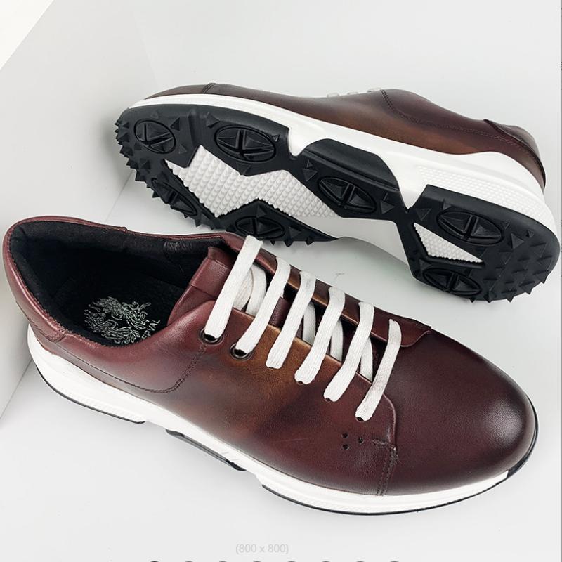 Fashion Men's Casual First Layer Leather Shoes Cloth Anti-slip Wear Golf Sole Sports Wedding Shoes Zapatos Sapat A21