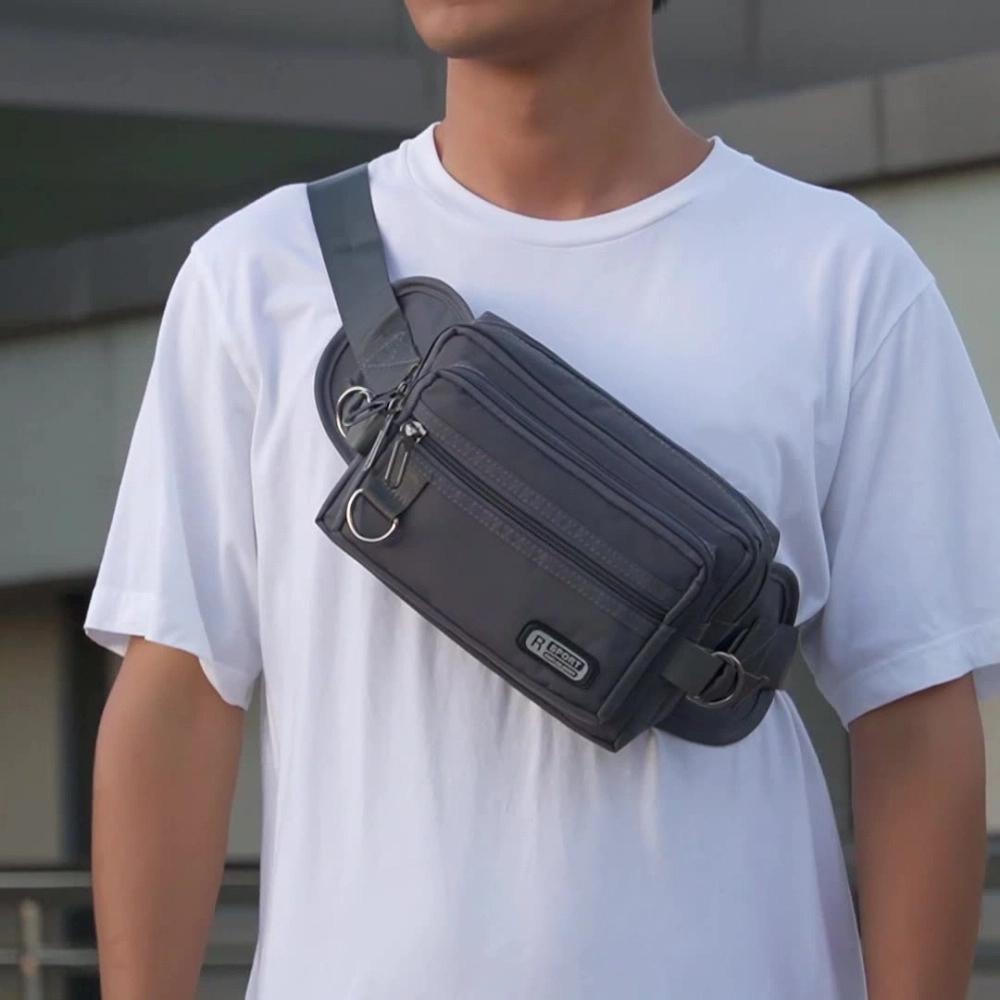 Lightweight Men Waist Bag Large Capacity Fanny Pack Japanese Fashion Men Chest Bag  Fitness