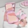 Gege Bear Transparenter Aufhellender Rouge-Puder mit Puderquaste - Weichzeichner Mattes Finish, Zwei-in-Eins Fixing-Puder