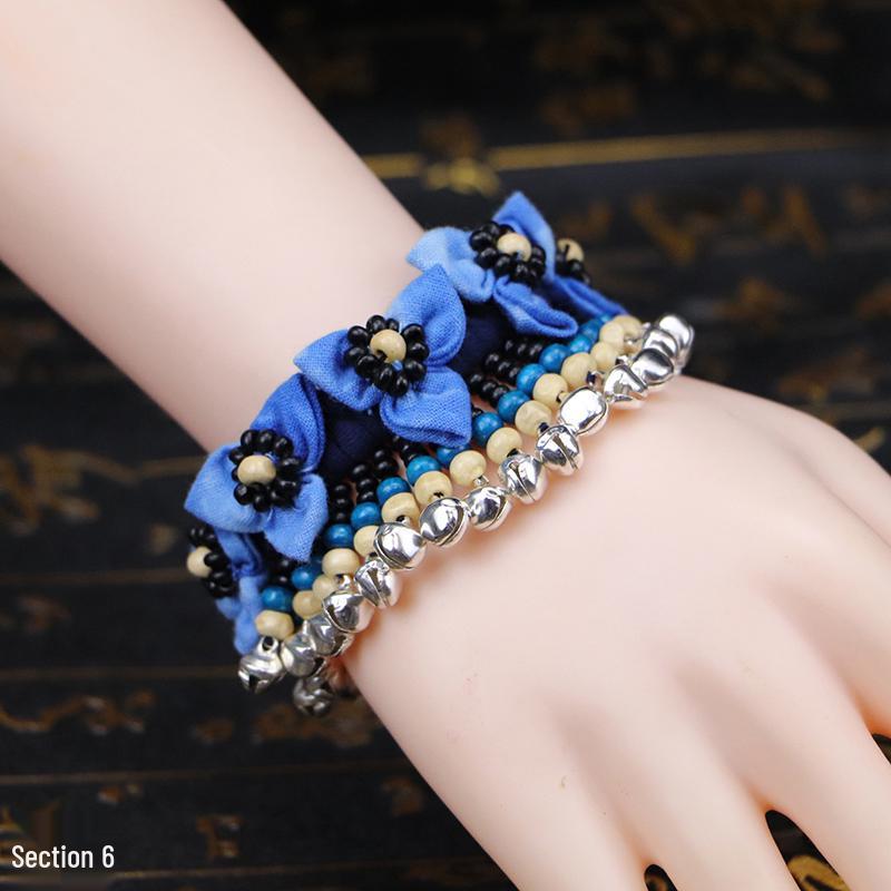 Yunnan Handgefertigtes Indigo Batik Baumwolle Leinen Armband