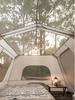 Silver-Coated Ridge 13 Automatic Tent - Dark Coffee, Two Rooms, One Hall, Outdoor Camping Gear.