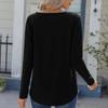 Women's Fashion Casual Long Sleeve Solid Color T-Shirt Top