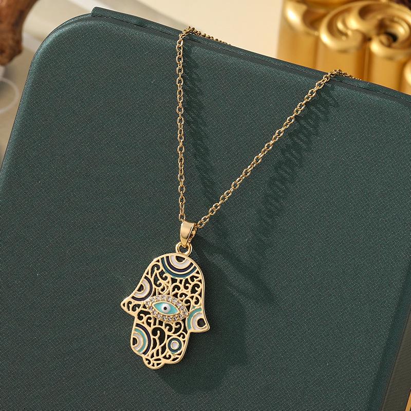 Beliebte Halskette mit blauem bösen Blick aus Titanstahl für Damen – Vielseitiger und personalisierter Schlüsselbeinkettenschmuck