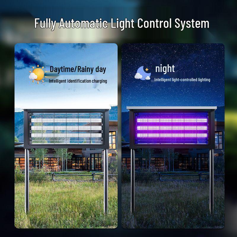 Zhigao Outdoor Waterproof Solar Mosquito Killer Lamp for Courtyard, Garden, and Farm - Attracts and Eliminates Mosquitoes.