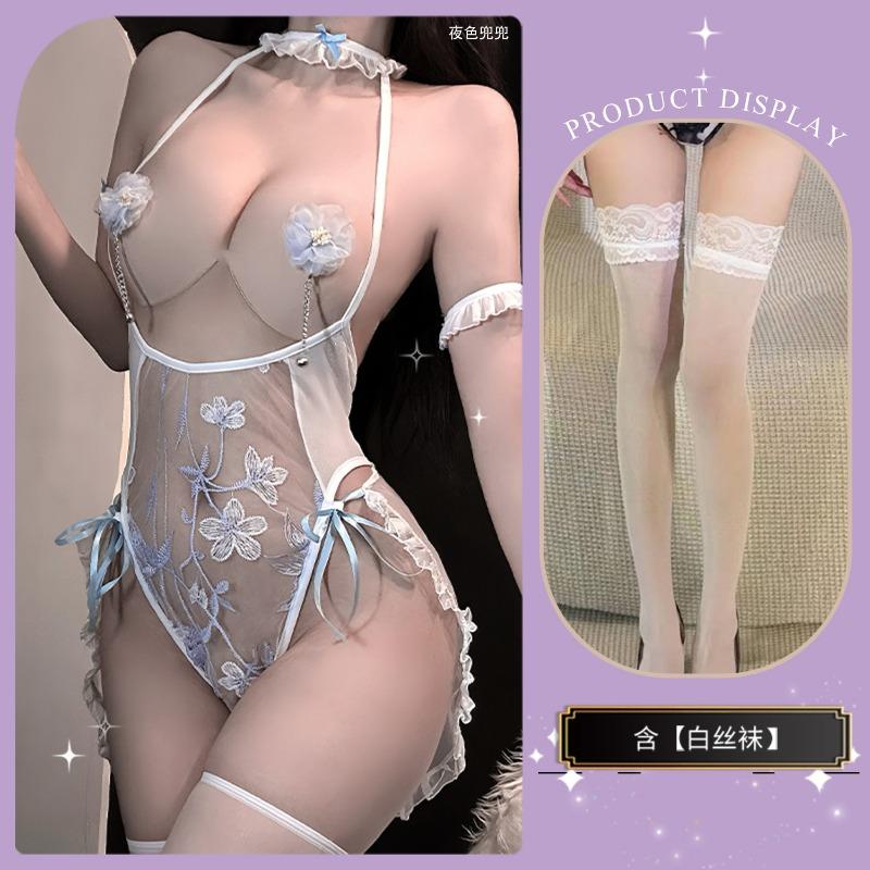 College Open Breast Embroidery Wedding Suit Uniform Sexy Hot Passion Cute Cosplay Woman