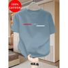 Men's 100% Cotton T-shirt New Trend Top Round Neck Cotton Breathable T-shirt Men's Summer Must-have