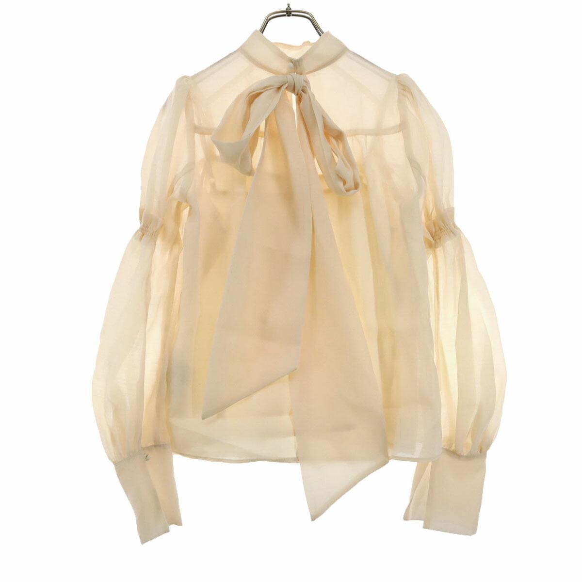 Used Good Condition Lily Brown 24SS Long Sleeve Ribbon Tie Blouse F Ivory LWFB244125 Women s [Used]