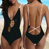 Hot Selling and Popular Women's Fashionable Kitten Printed Camisole with Backless Swimsuit