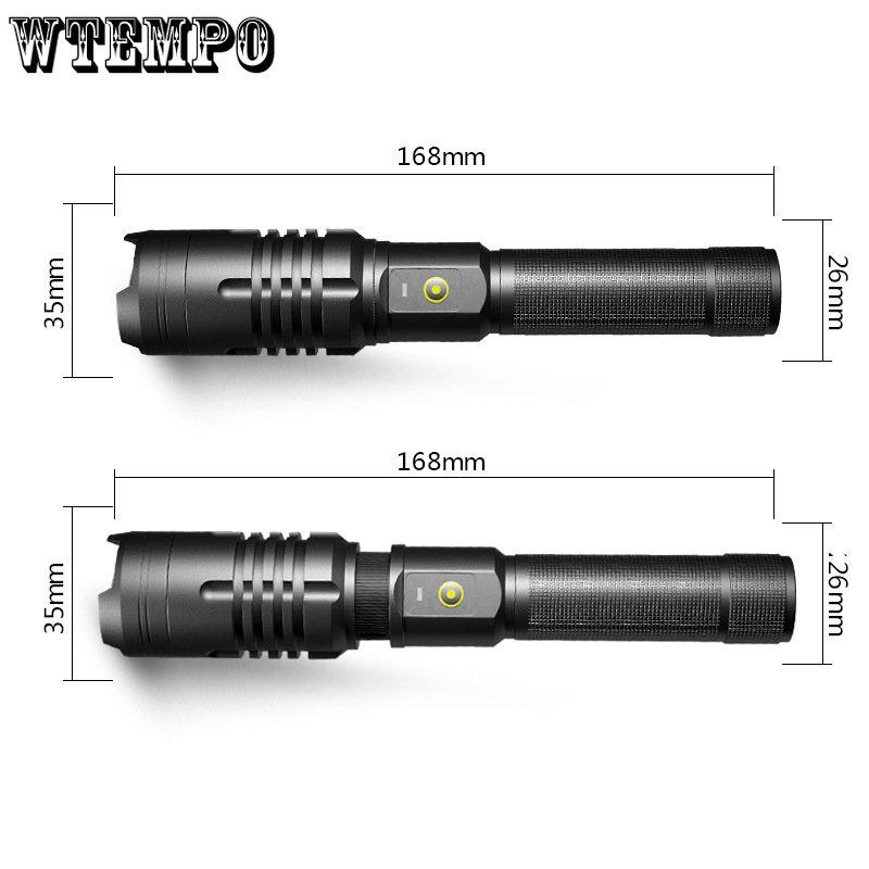 P50 Strong Light Flashlight Aluminum Alloy USB Rechargeable Flashlight Zoom Strong Light Flashlight