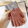 Thicken Touch Screen Mittens Plus Velvet Knitted Gloves Outdoors   Men Women