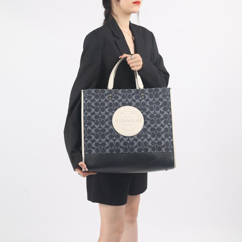 COACH handbag Dempsey 40 fragrant bud all over printed logo patch presbyopic tote bag Tote bag shopping bag shoulder crossbody jacquard fabric