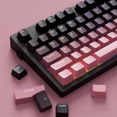 Gradient Keycaps  Shine Through PBT OEM Profile Top Printed Custom Double-shot for MX Switches Gaming Keyboard 130+Key Caps