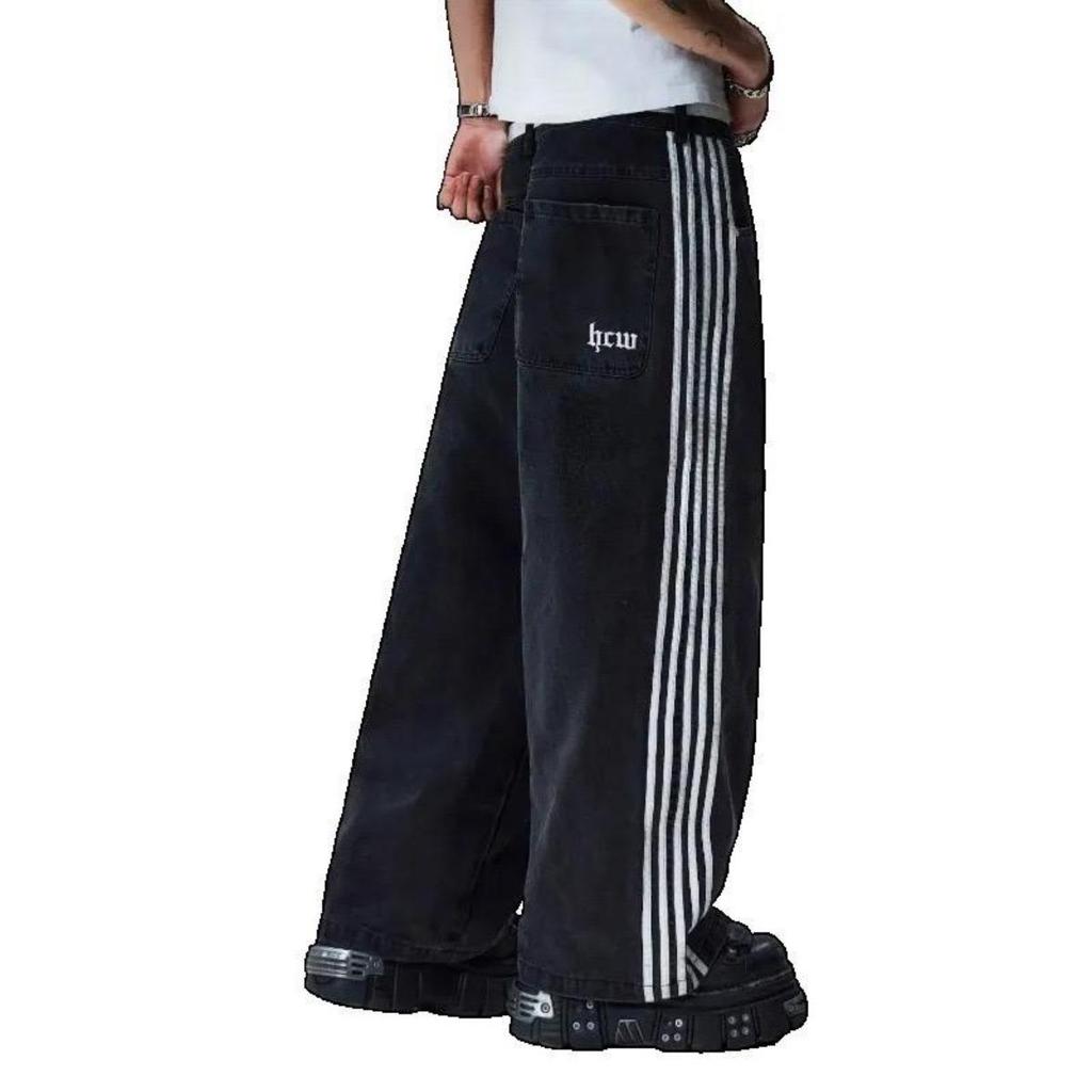 ZYLLO Y2K Baggy Jeans Hohe Qualität Bestickt Gestreift Harajuku Jogginghose Herren Damen Hip Hop Streetwear Lässige Weitbeinige Jeans