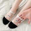 Women's Summer Thin All Purpose Cute Cartoon Glass Fiber Shallow Mouth Silicone Non Slip Invisible Boat Socks