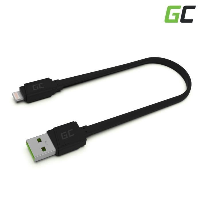 Green Cell GCmatte USB - Câble Lightning 25cm Pour iPhone, iPad, iPod, Charge Rapide