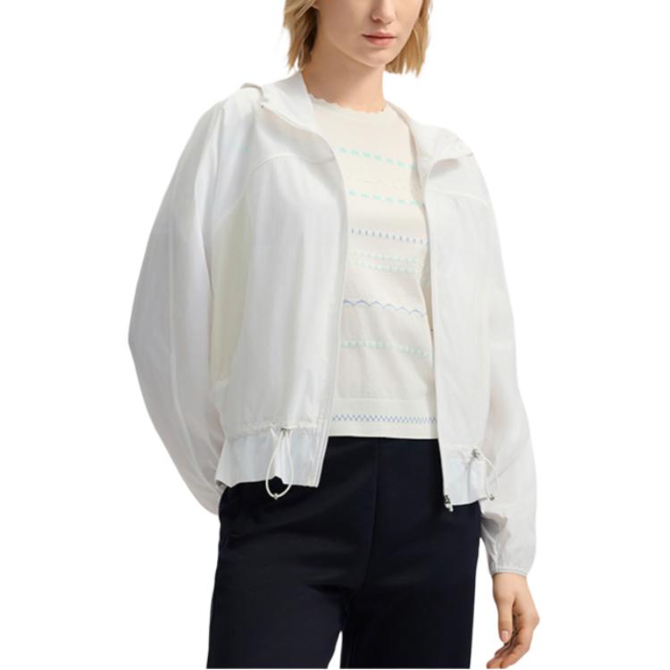Fila Lifestyle Sun Protection Breathable Soft Casual Commuter Versatile Cardigan Sweater Women Outerwear Cloud-White F11W523701FWT