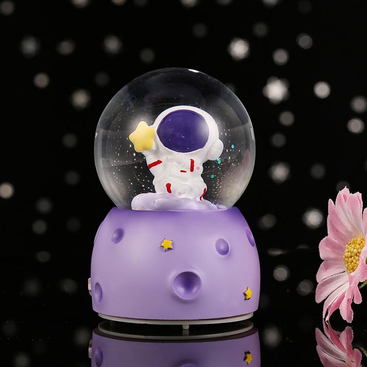 Space-themed Mini Crystal Ball Desk Decoration With Led Lights For Kids Birthday Gift
