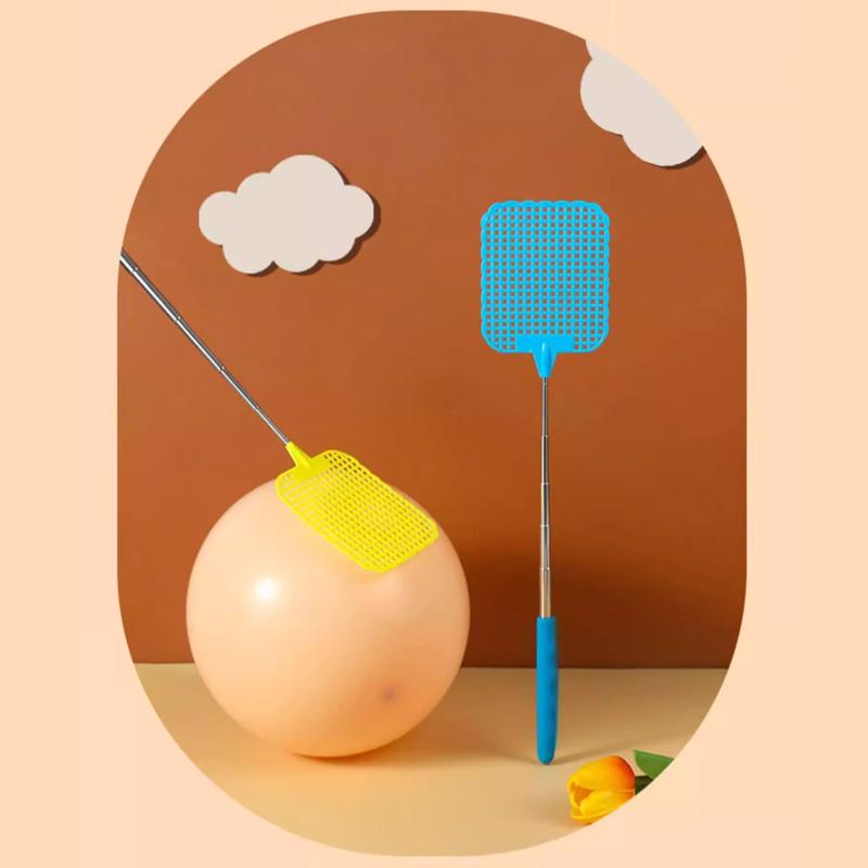 Long Handle Telescopic Fly Swatters With Anti-slip Handle Retractable Fly Swatter Stainless Steel Rod Manual Bugs Killer Tools