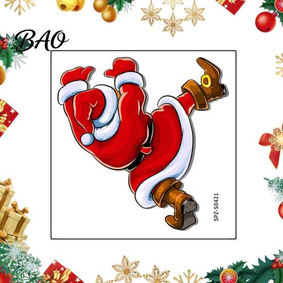Festive Christmas Party Decor Toilet Sticker, Funny Santa Claus Seat Decal, Waterproof Creative Clings PVC Holiday Bathroom Wall for Home Decoration