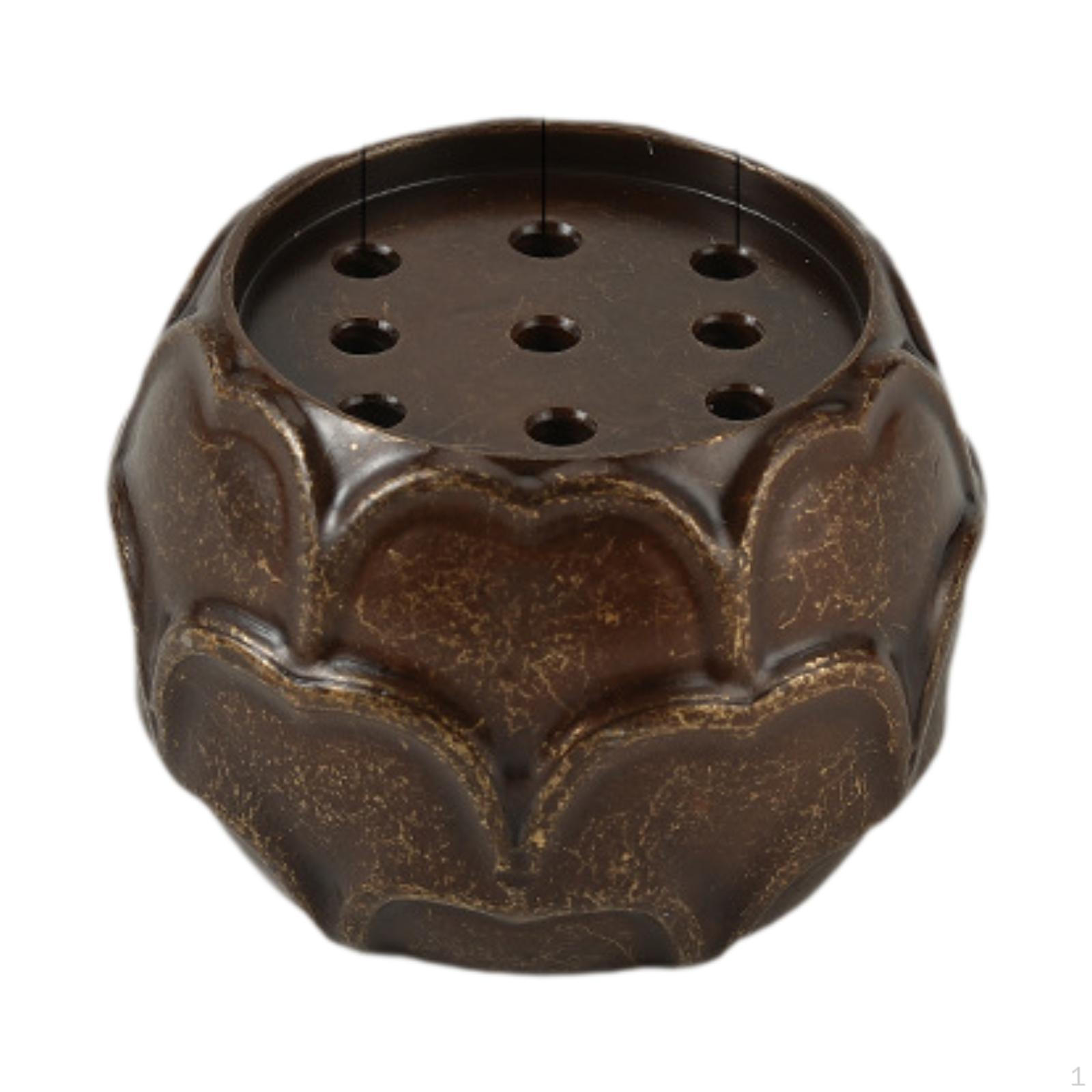 

9 Holes Incense Holder, Brass Stick Base, Stand, Burner for Farmhouse, Brown 2mm