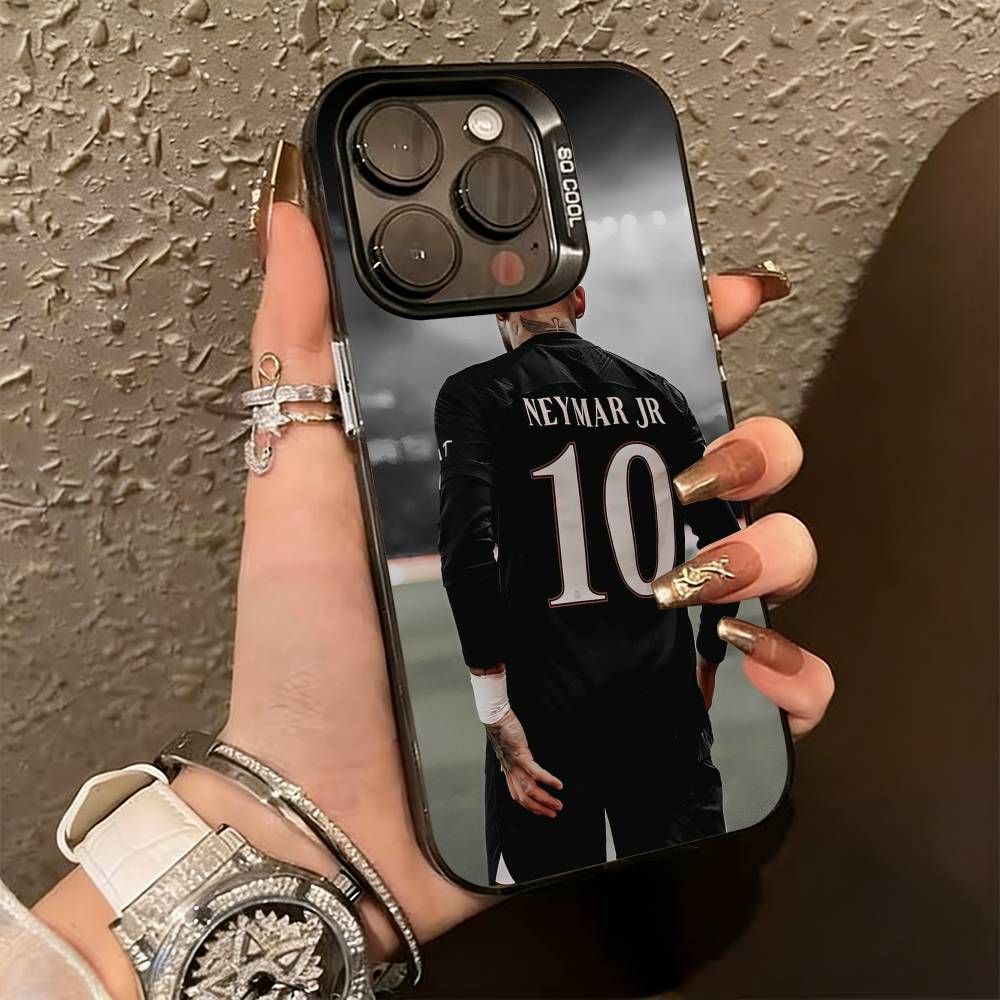 F-Football 10 N-Neymar J-jr Phone Case For iPhone 17,16,15,14,13,12,11 Plus,Pro Max,XS,Colorful Silver Phone Case Funda Cover