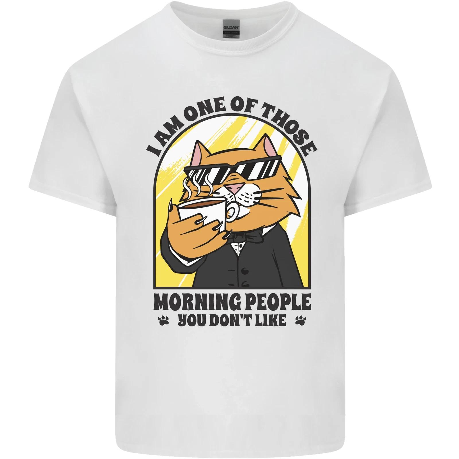 Cats Im One of Those Morning People Funny Kids T-Shirt Childrens 2XL