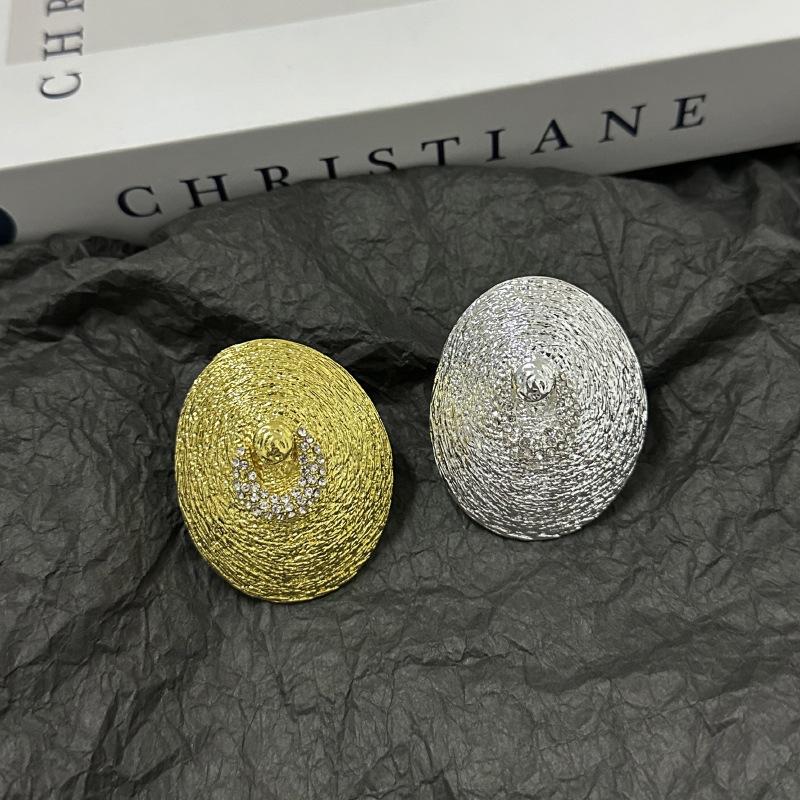 Golden Silver Plated Vintage Alloy Oval Open Ring for Women Adjustable Modern Chic Gift Jewelry